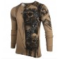 Футболка с длинным рукавом 3XL AFFLICTION Men LONG SLEEVE THERMAL Shirt WALKING DEAD Skull Biker MMA Black